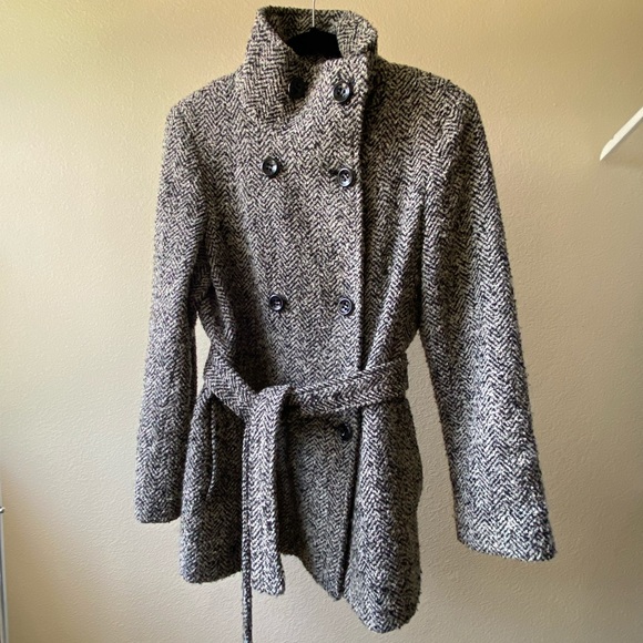 Calvin Klein tweed pea coat - Picture 2 of 4